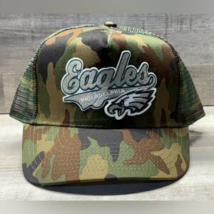 Philadelphia Eagles NFL Camo Trucker Snapback Hat Cap (Brand New)